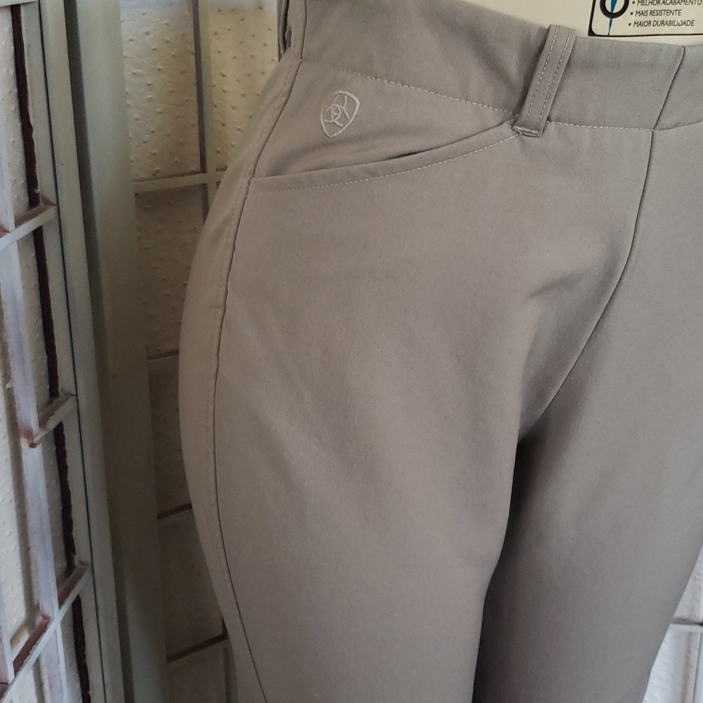 Ariat high rise horse riding woman olive gray padded woman pants size … - Picture 2 of 8